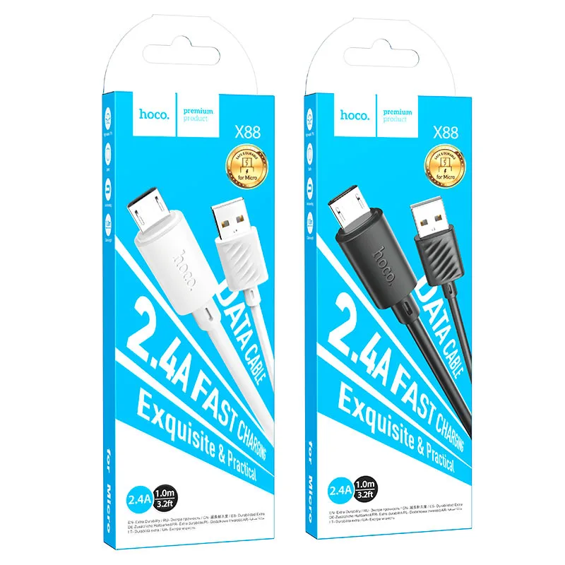 Hoco X88 Gratified Charging Data Cable For Micro (Packaged)