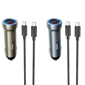 Hoco Z54B PD 60W Dual-port Car Charger Set (C-C)