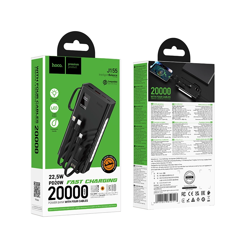 Hoco J155 20000mAh Power Bank | 3 Months Warranty