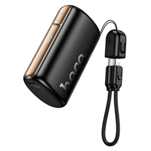 Hoco Q50 Victory 10000mAh power bank with built-in USB-C and Lightning cables, LED display, and 170g compact PC ABS design (8)