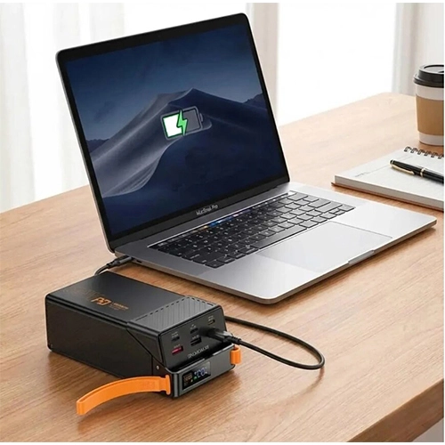 Hoco DB100 Harmony 30000mAh PD65W power bank in black, fully compatible fast charging for laptops smartphones and tablets simultaneously.