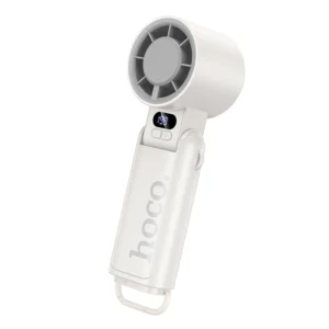 Hoco HX603 foldable portable hand fan in White with 3-speed control and USB rechargeable battery for personal cooling in Bangladesh.