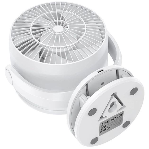 Hoco HX608 3-in-1 Automatic Rotating Clip Fan with 3600mAh Battery – Clip, Desk & Wall Mount Cooling