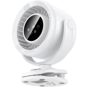 Hoco HX608 3-in-1 Automatic Rotating Clip Fan with 3600mAh Battery – Clip, Desk & Wall Mount Cooling