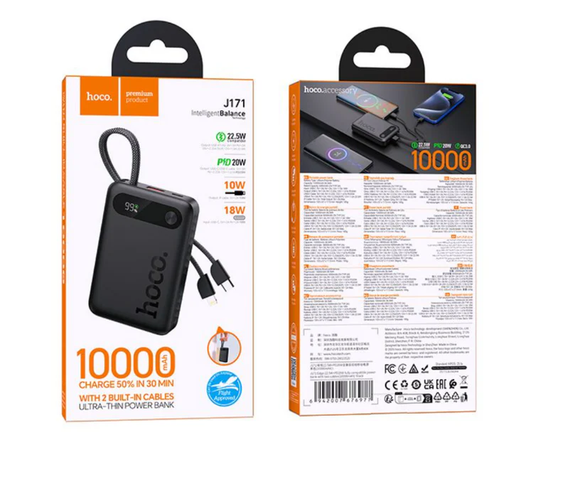 Hoco J171 Power Bank – High-Speed Energy, Anywhere You Go