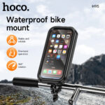 Hoco H95 waterproof phone holder mounted on bicycle handlebar