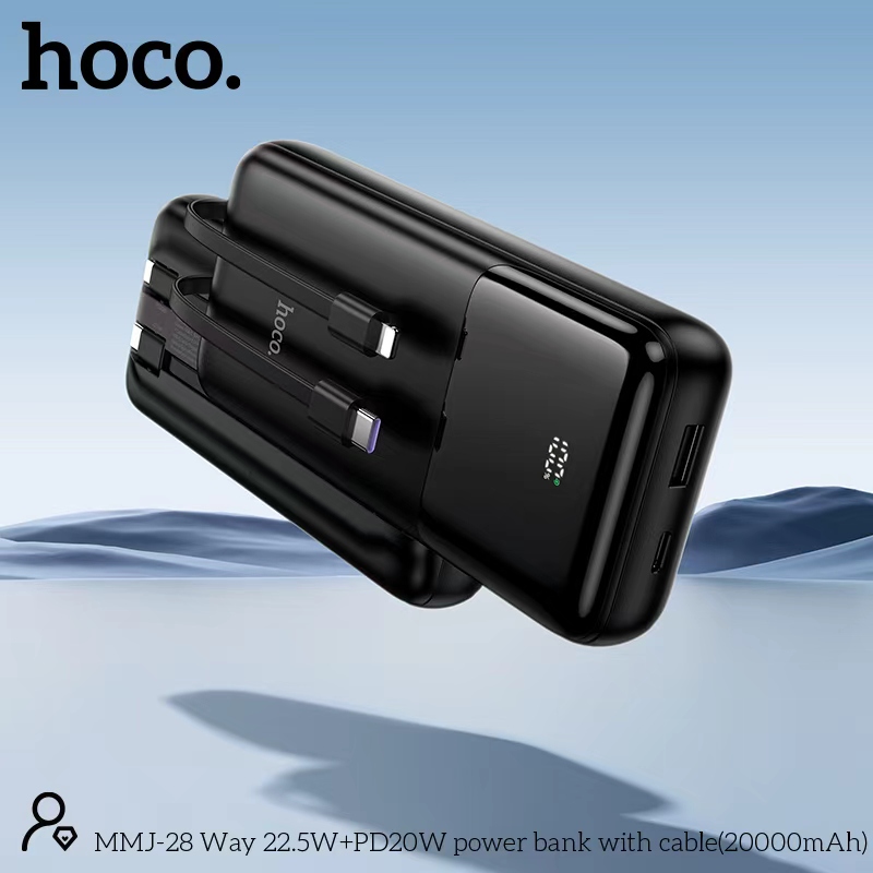 Hoco MMJ28 22.5W 20000mAh Power Bank with Built-in Cables - Image 2