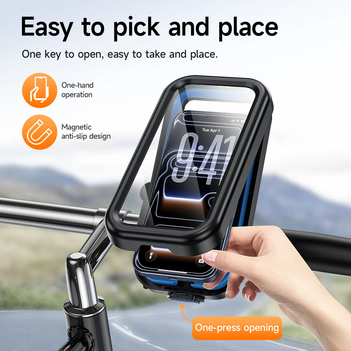 Hoco H95 Waterproof Touch Screen Riding Phone Holder - Image 5