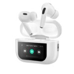 Charome A18s ANC wireless earbuds with white touch screen charging case
