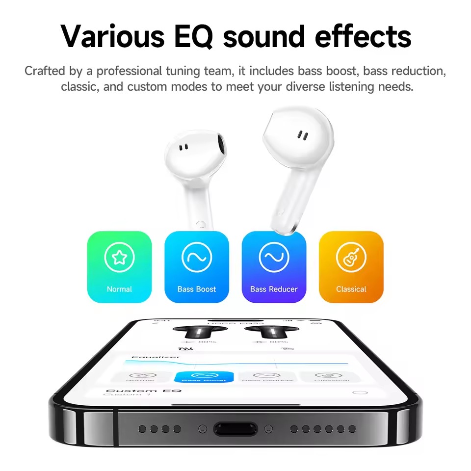 Hoco EQ33 Gem Wireless Earbuds with App Control – Black - Image 5