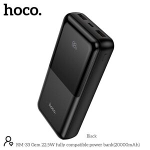 Hoco RM33 20000mAh Power Bank with 22.5W fast charging in black