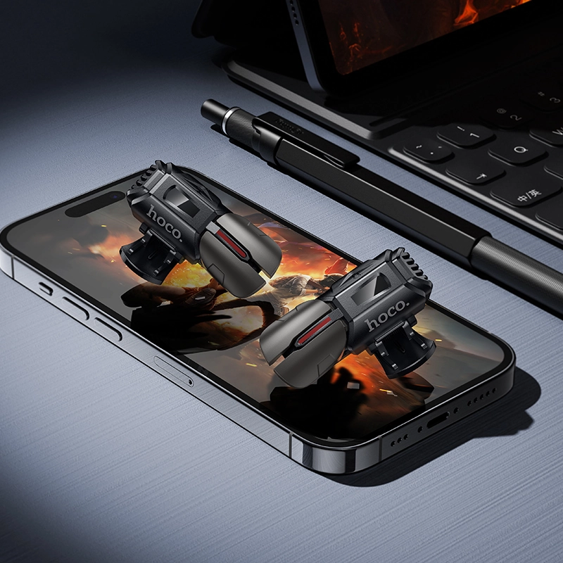 Hoco GA22 Eagle Mobile Game Trigger Buttons (2PCS) – Metal Dual Shooting Controller Clip for PUBG, COD, Free Fire | Fits 4-7" Phones